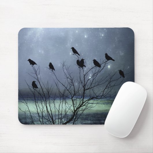Tapis De Souris Corneilles Dans Un Rêve Céleste (Avec souris)