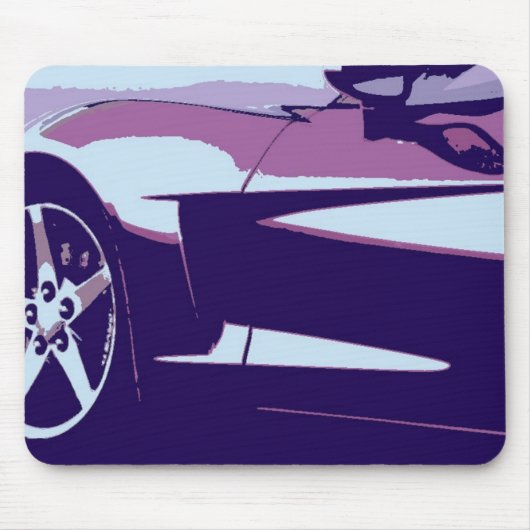 Tapis De Souris Corvette d'art pop violette (Devant)