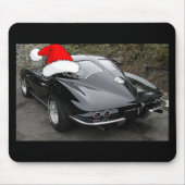 Tapis De Souris Corvette de Noël - Fenêtre Split noir (Devant)