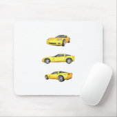Tapis De Souris Corvette jaune : (Avec souris)