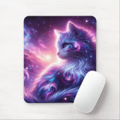Tapis De Souris Cosmic Galaxy Mystical Feline Celestial (Avec souris)