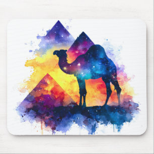 Tapis De Souris Cosmic Starry Nuit Camel égyptien Paysage