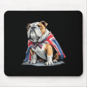 Tapis De Souris Costume cool Bulldog En Couleurs Britanniques (Devant)