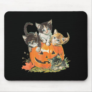 Tapis De Souris Costume de chaton noir Halloween Y chat vintage