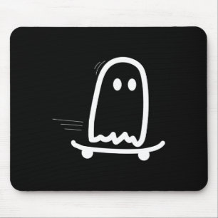 Tapis De Souris Costume de fantôme de skateboard Halloween drôle d