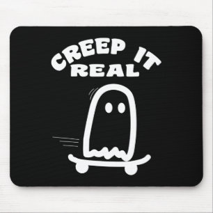 Tapis De Souris Costume de fantôme de skateboard Halloween Fantôme