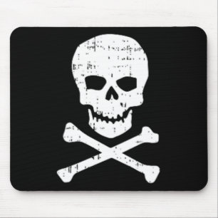 Tapis De Souris Costume de Halloween de poche Crâne Os croisés Squ