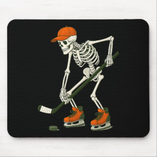 Tapis De Souris Costume de hockey sur glace squelette d'Halloween