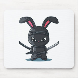 Tapis De Souris Costume de lapin ninja cool pour Pâques de samoura