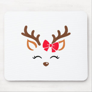 Tapis De Souris Costume de Noël en pyjama de Noël visage de renne