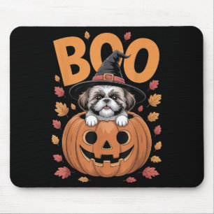 Tapis De Souris Costume de Shih Tzu sur citrouille Halloween Shih