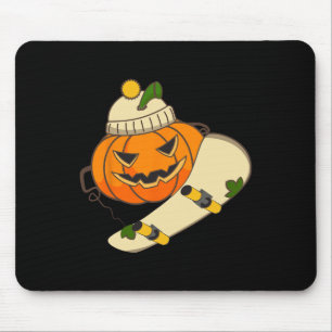 Tapis De Souris Costume de skateboard de citrouille d'Halloween dr
