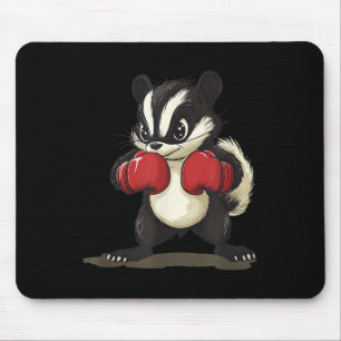 Tapis De Souris Costume De Skunk Drôle Avec Gants De Boxe Pour Gar