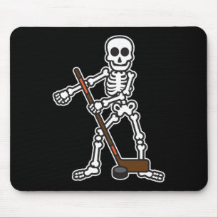 Tapis De Souris Costume d'Halloween du joueur de hockey de squelet