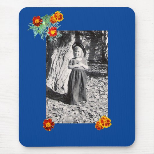 Tapis De Souris Costume d'Halloween Photo Marigolds Blue Mousepad (Devant)