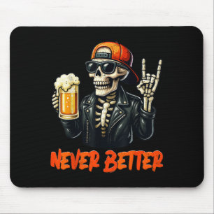 Tapis De Souris Costume d'Halloween rock squelette jamais meilleur
