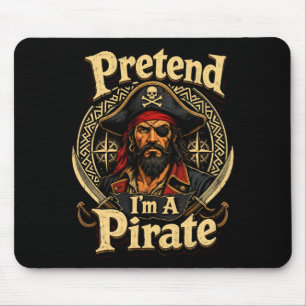 Tapis De Souris Costume drôle et paresseux de pirate pour homme