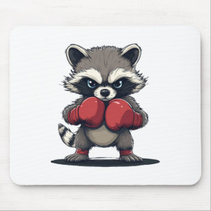 Tapis De Souris Costume Raccoon En Boxe Cute Pour Sport Et Gants L