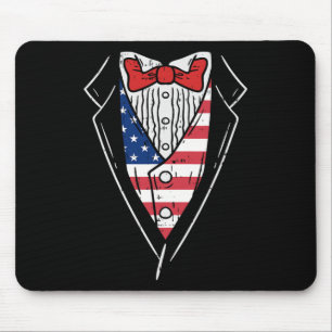 Tapis De Souris Costume Smoking Américain Drôle 4 Juillet Patriote