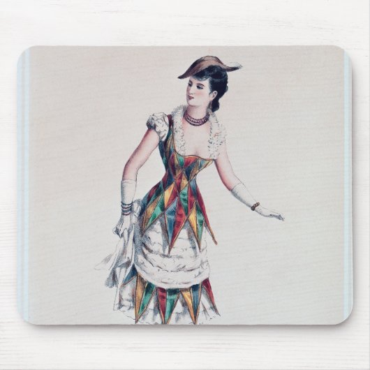 Tapis De Souris Costumez la conception pour un harlequin féminin, (Devant)