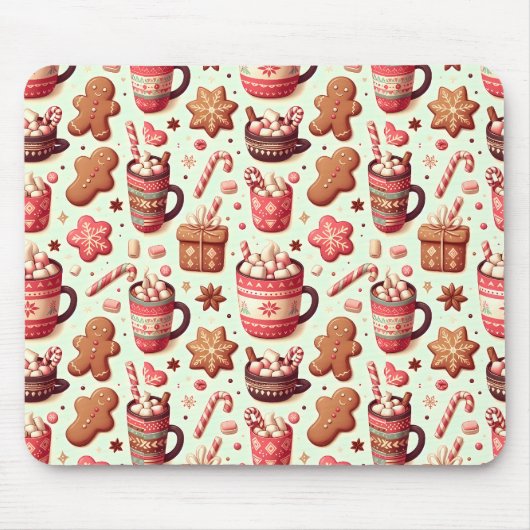 Tapis De Souris Cosy Christmas Cocoa and Gingerpain Motif (Devant)