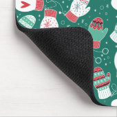 Tapis De Souris Cosy hiver Noël Mittens Motif en vert (Coin)