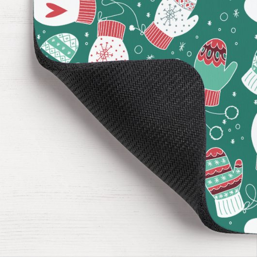 Tapis De Souris Cosy hiver Noël Mittens Motif en vert (Coin)