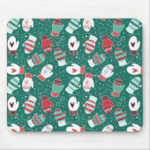 Tapis De Souris Cosy hiver Noël Mittens Motif en vert (Devant)