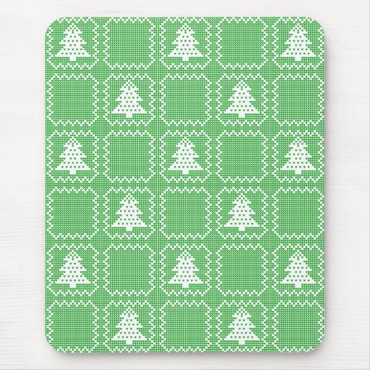 Tapis De Souris Cosy sapin de Noël affreux pull à damiers motif (Devant)