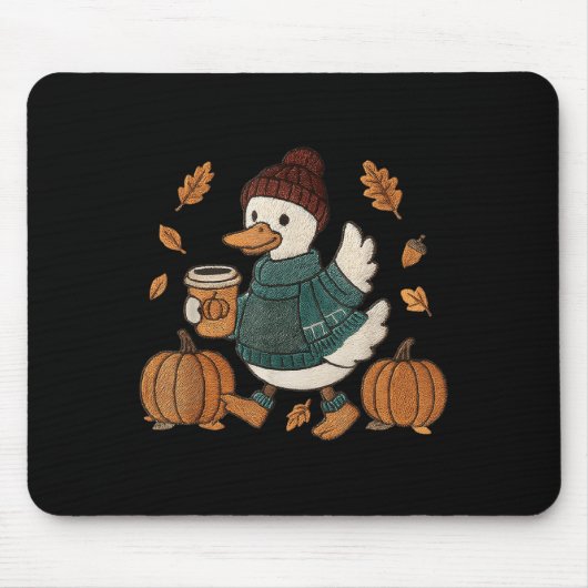 Tapis De Souris Cosy Season Canard mignon Automne Canard Citrouill (Devant)