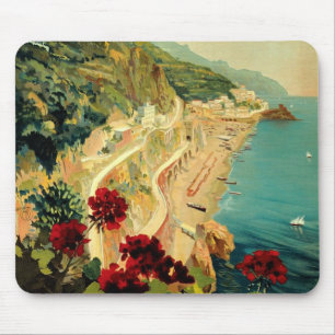 Tapis De Souris Côte italienne d'Amalfi, Poster Vintage voyage Ita