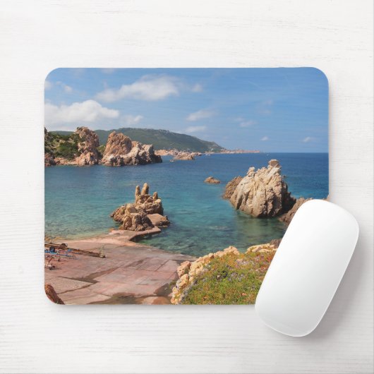 Tapis De Souris Côte rocheuse rouge de mousepad de la Sardaigne (Avec souris)