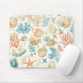 Tapis De Souris Côtière rustique - Coquillages, Starfish, Reef (9) (Avec souris)