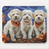 Tapis De Souris Coton De Tulear Halloween Éffrayant (Devant)