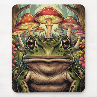 Tapis De Souris Cottage Rétro Grenouille et Champignons