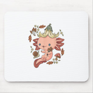 Tapis De Souris Cottagecore Axolotl Esthétique Champignons Mignon 
