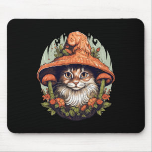 Tapis De Souris Cottagecore Champignon esthétique Chat Champignons
