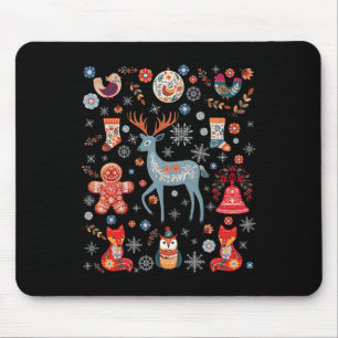 Tapis De Souris Cottagecore Nordic Hygge Folk Art Scandinave Chr