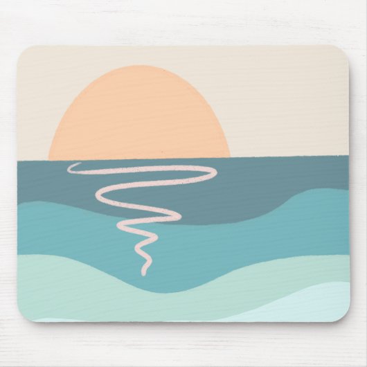Tapis de souris coucher de soleil bohème plage (Devant)