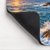 Tapis de souris coucher de soleil côtier avec phar (Coin)