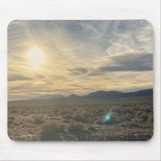 Tapis De Souris Coucher de soleil dans le désert du Nevada – Ciel