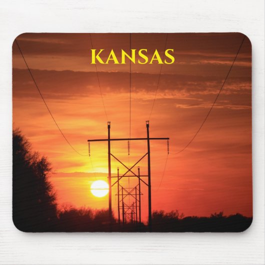 Tapis De Souris Coucher de soleil de Kansas avec arbre Silhouette  (Devant)