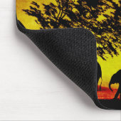 Tapis De Souris Coucher de soleil des éléphants (Coin)