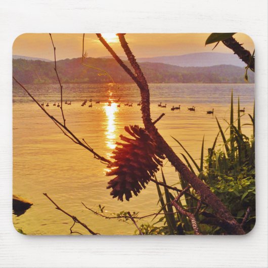 Tapis De Souris Coucher de soleil du lac Pinecone (Devant)