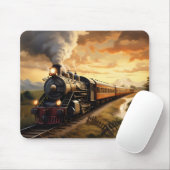 Tapis De Souris Coucher de soleil et train (Avec souris)