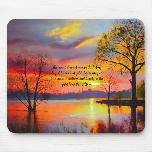 Tapis de souris Coucher de soleil Horizon Doré (Devant)