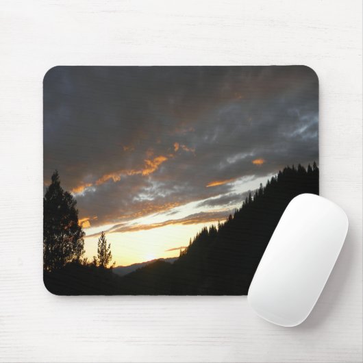 Tapis De Souris Coucher de soleil nuageux doré...... (Avec souris)