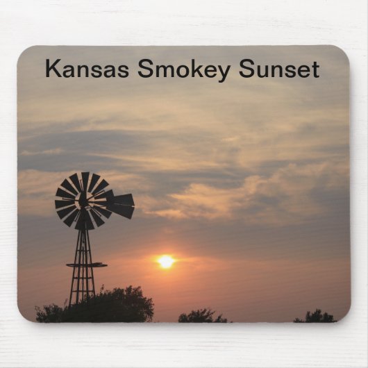 Tapis De Souris Coucher de soleil pour la fumée du Kansas (Devant)
