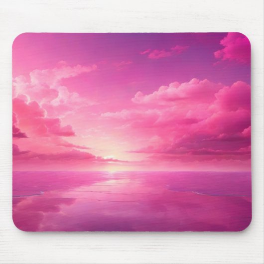 Tapis De Souris Coucher de soleil rose (Devant)
