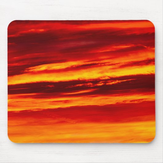 Tapis De Souris Coucher de soleil rouge (Devant)